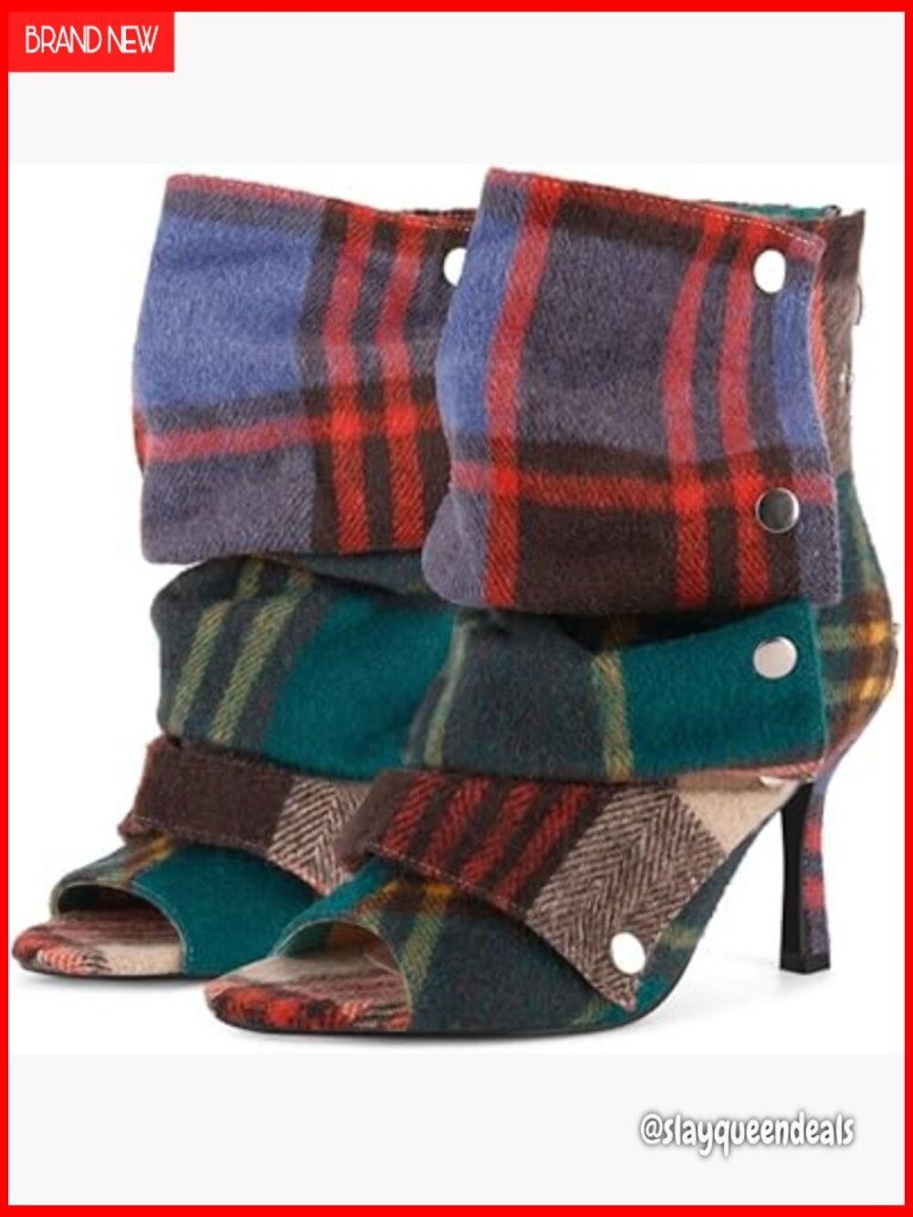 Peep Toe Slouchy Ankle Boots with Stiletto Kitten Heel and Back Zipper